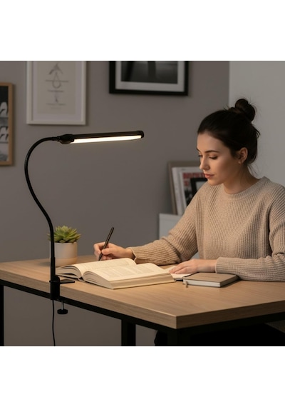 Led Masa Lambası 12w Usb Güç Girişli, Esnek Kol, Klipsli Tasarım, 3 Renk Sıcaklığı 2800k/420 Diğer