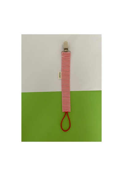3lü Set Emzik Askısı Kırmızı Çizgili Lacivert Puanlı