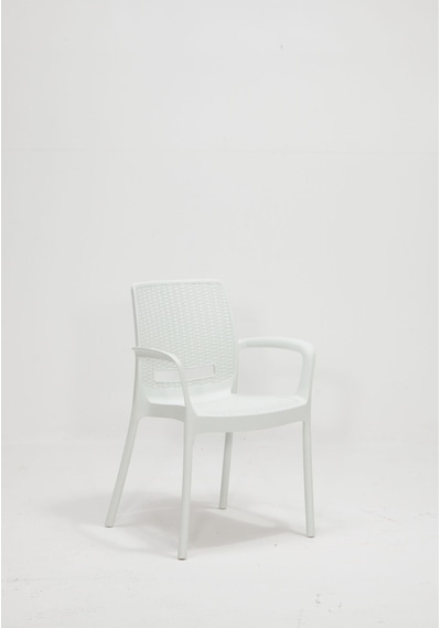 Rattan Small Lüx Camlı Beyaz Masa Takımı Bahçe&balkon 1 Camlı Masa + 4 Sandalye Beyaz