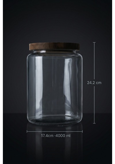 Bosco Akasya Kapaklı Cam Kavanoz - 4000 Ml Şeffaf