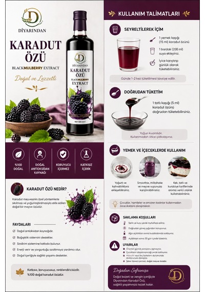 Diyarından Karadut Özü 700 Gr Katkısız Yoğun Kıvamlı