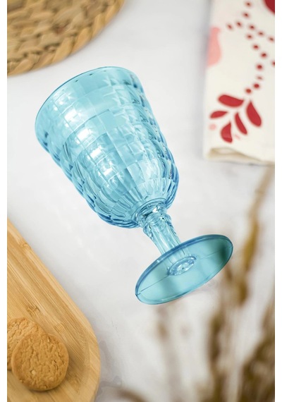 Allegra Aquamarin Kadeh Bardak - 450 Ml Tekli Akrilik Malzeme - Cam Değildir Kırılmaya Dayanıklı