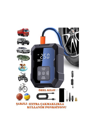 H-9293 Akıllı Hava Kompresörü, 4000mah Şarjlı, Araç Lastik Pompası, Taşınabilir Diğer