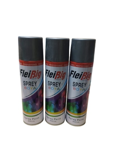 Kaliteli Gri Sprey Boya 3 Adet 600 Ml