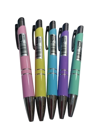Mikro Cep Boy Mavi Tükenmez Kalem 5 Adet Pastel Renk
