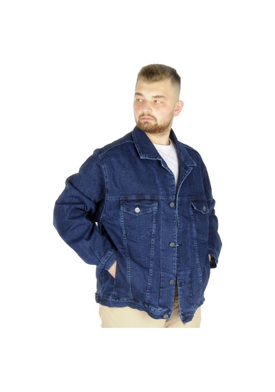 Mode Xl Büyük Beden Erkek Kot Mont Lopez 22800 Lacivert 001