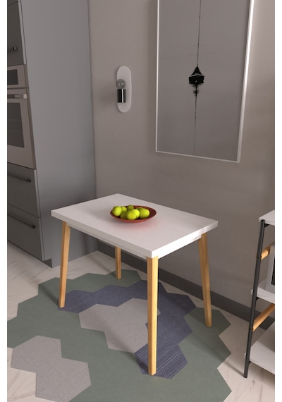Vilinze Avanos Mdf Sabit Mutfak Masası - 60x90 Cm Naturel