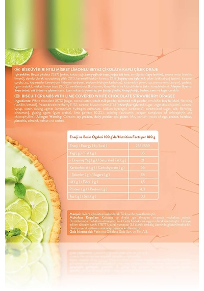 Beyaz Çikolatalı Misket Limonlu Çilek Draje, 50g X 3 Adet