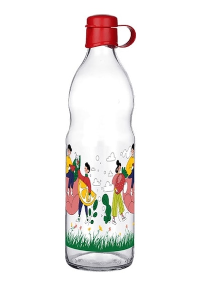 Frido Desenli Cam Suluk 1000 Ml Şeffaf