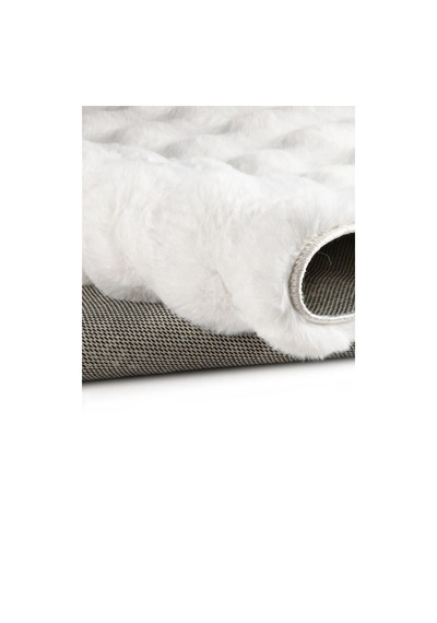 Aries Home Tavşan Tüyü Yumuşak Keçeleşmez Dekoratif Bubble İthal Kalite Post Halı Krem
