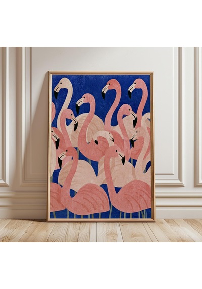 Pembe Flamingo Duvar Sanatı Tropikal Kuş Baskısı Minimalist Hayvan Posteri