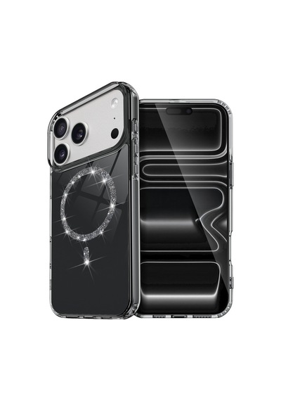 Apple Apple iPhone 17 Pro Max İçin Uyumlu Magsafe Özellikli Işıltılı Tasarımlı Ekstra Darbe Korumalı Kapak