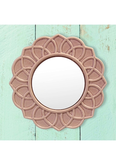 Dekoratif 9" Soluk Pembe Yuvarlak Çiçekli Seramik Vurgulu Duvar Aynası, Ekli Asma Halkalı Duvar Aynası, Oturma Odası, Yatak Odası, Banyo, Koridor Ve Giriş Yolu İçin Dekoratif Dekor & Dekoratif 9" Soluk Pembe Yuvarlak Çiçekli Seramik Vurgulu Duvar Aynası, Ekli Asma Halkalı Duvar Aynası, Oturma Odası, Yatak Odası, Banyo, Koridor Ve Giriş Yolu İçin Dekoratif Dekor &