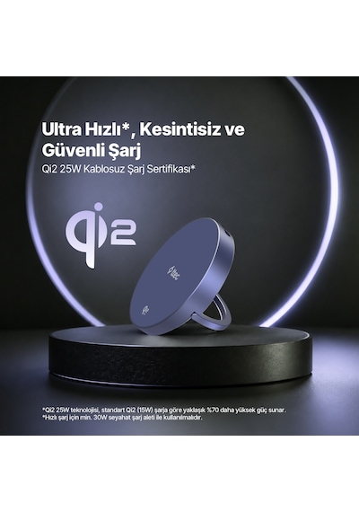 Ttec Aircharger Pro 2 Bliss Qi2.2/magsafe Özellikli 25w iPhone Uyumlu/android Stantlı Kablosuz Hızlı Şarj A Mavi