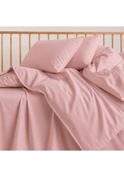 Lief Home %100 Pamuklu Sertifikalı Bebek Nevresim Takımı 100x150 63 Tel Dokuma Kutulu Gönderim Pudra