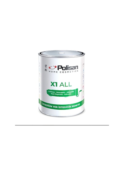 X1 All Her Yeri İstediğini Boya-çizilmez-yıkanabilir-ısıya Dayanıklı-kokusuz-beyaz -0,75lt. -polisan Diğer