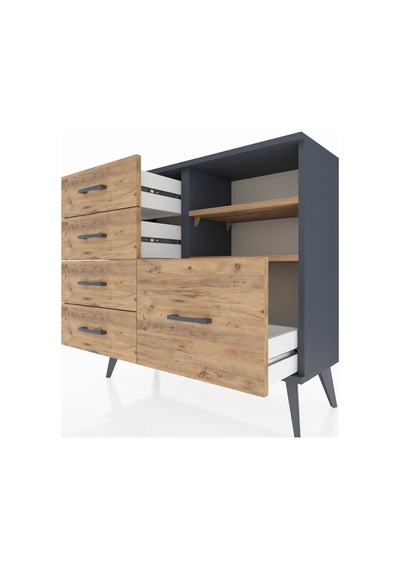 Arges Şifonyer 2 Raflı 5 Çekmeceli 88x30x80 Antrasit-çam Çam Arges Şifonyer 2 Raflı 5 Çekmeceli 88x30x80 Antrasit-çam Çam
