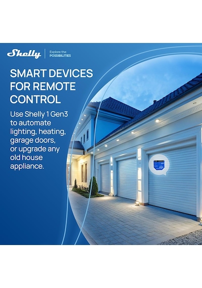 Shelly 1 Gen3 / Wlan Akıllı Şalter Rölesi, Kuru Kontaklı, Işık Şalteri, Ev Otomasyonu, Alexa Ve Google Home İle