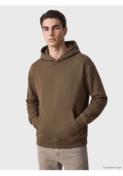 LC Waikiki Lc Waıkıkı Bej Kanguru Cepli Erkek Hoodie
