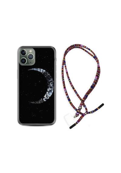Apple Uyumlu iPhone 13 Pro Max Kılıf Rasta Boyun Askılı Yalnız Ay 1744
