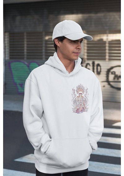 Sevbano Monkey D Luffy Gear 5 Baskılı Unisex Oversize Anime Hoodie Beyaz