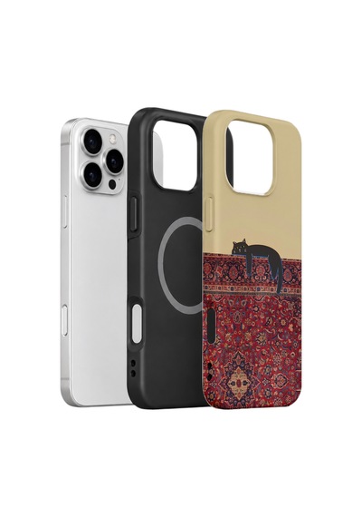 Apple iPhone Uyumlu 16 Pro Max Vorian Çift Katmanlı Magsafe Kılıf Persian Cat Lounge