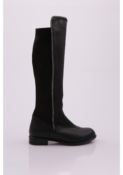 Dgn 508-22k Kadin Arkasi Stretch Yan Taşli Şerit Knee High Flats Çizme 508-1557-R1534 Siyah Dgn 508-22k Kadin Arkasi Stretch Yan Taşli Şerit Knee High Flats Çizme 508-1557-R1534 Siyah