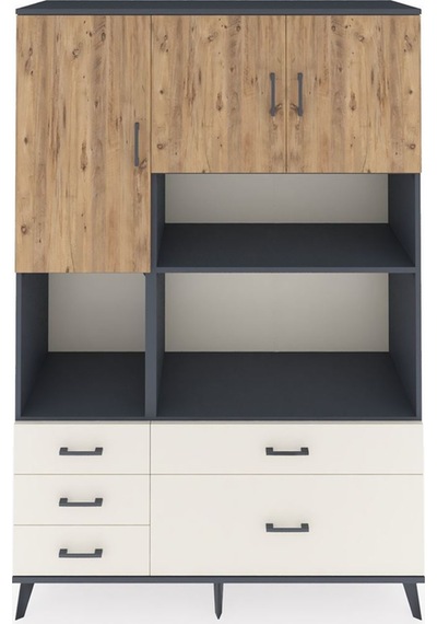 Hyperion Dolap 8 Raflı 5 Çekmeceli 3 Kapaklı 132x44x195 Antrasit-çam/aytaşı Atlas Çam/aytası Hyperion Dolap 8 Raflı 5 Çekmeceli 3 Kapaklı 132x44x195 Antrasit-çam/aytaşı Atlas Çam/aytası