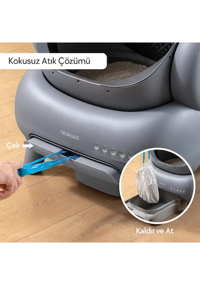 Neakasa Üstü Açık Akıllı Kedi Tuvaleti Gri Z-m1 Otomatik Temizleme, Sessiz Ve Hijyenik