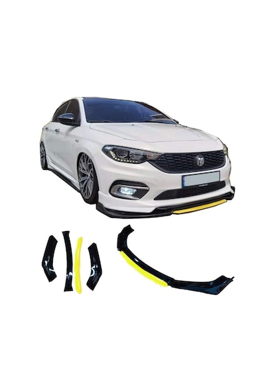 Chevrolet Cruze Uygun Universal Flaplı 4 Parça Lip Piano Black Kırmızı Dilli