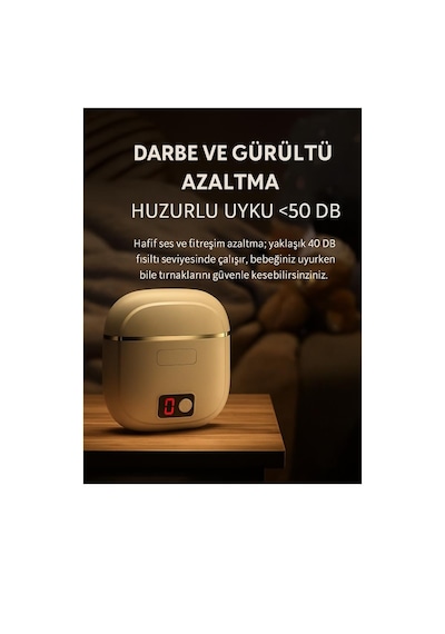 Ofisinn Elektrikli Otomatik Tırnak Makası Bebek - Çocuk ve Yetişkinler İçin Şarj Edilebilir Akıllı Güvenlik Tırnak Makası Pastel Pembe