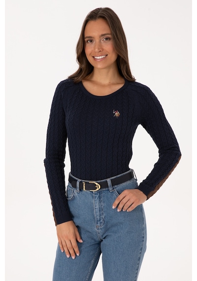 U.S. Polo Assn. Kadın Lacivert Bisiklet Yaka Basic Kazak 50307728-VR033