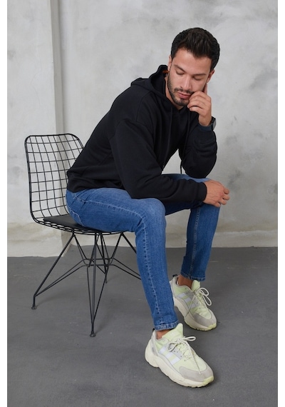 Twenty3 Erkek Oversize Kapüşonlu Kanguru Cepli Ribanalı Uzun Ko (556536066)