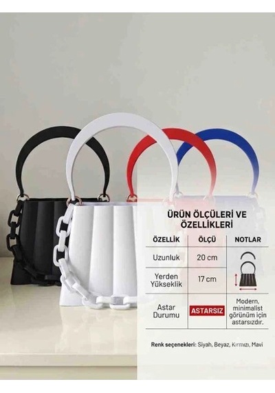 Kalın Zincir Detaylı İstiridye Çanta Çok Renkli