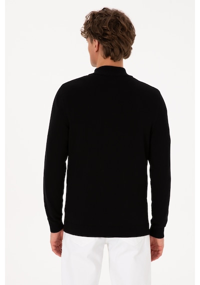 U.S. Polo Assn. Erkek Slim Fit Yarım Fermuarlı Siyah Basic Kazak 50313695-VR046 U.S. Polo Assn. Erkek Slim Fit Yarım Fermuarlı Siyah Basic Kazak 50313695-VR046