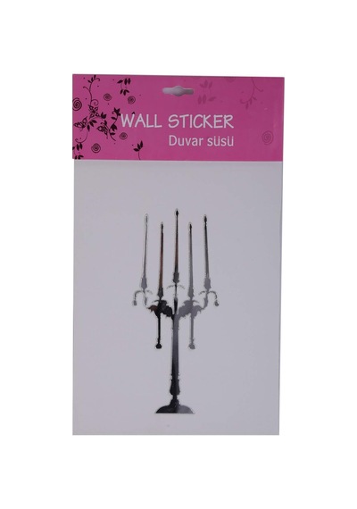 Aynalı Duvar Süsü Sticker Şamdan Şekilli &