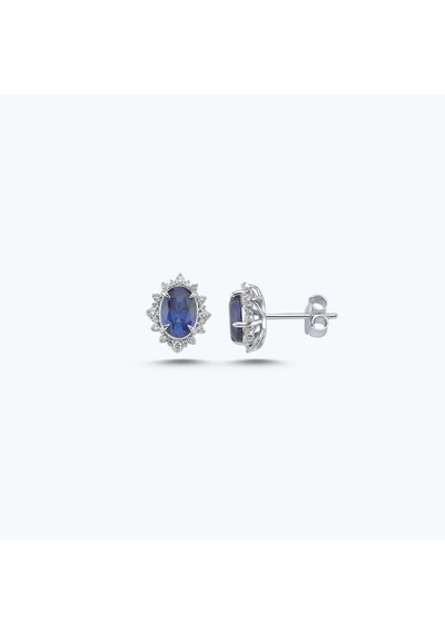 Altınbaş Pırlanta Safir Oval Küpe Ppa061sk14-2