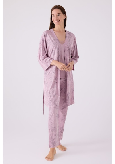 Pierre Cardin Kadın Mor 3lü Pijama Takımı Pc8875-s-v1 Mor