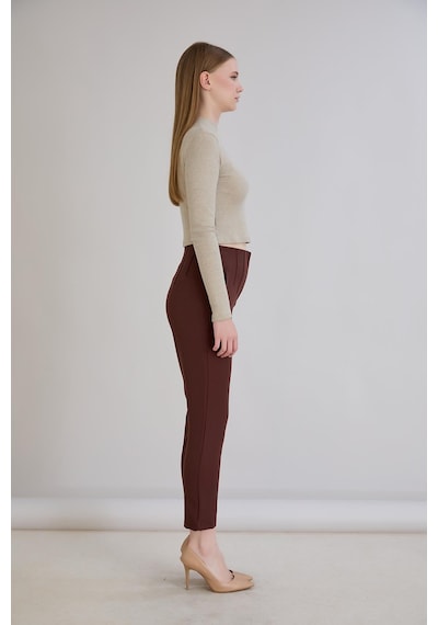 Sortie Collection Nervürlü Pantolon Kahverengi