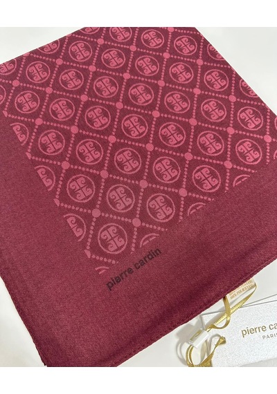Pierre Cardin Elegans Monogram Eşarp - 1090750 -942 Koyu Bordo Koyu Bodro