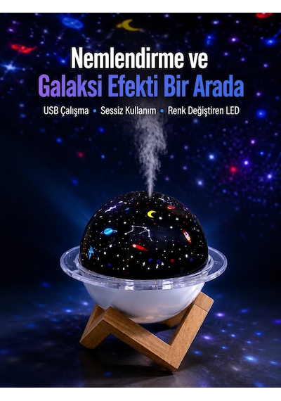 Usb Bağlantılı Projektör Işıklı Taşınabilir Mini Hava Nemlendirici Ve Aroma Difüzörü