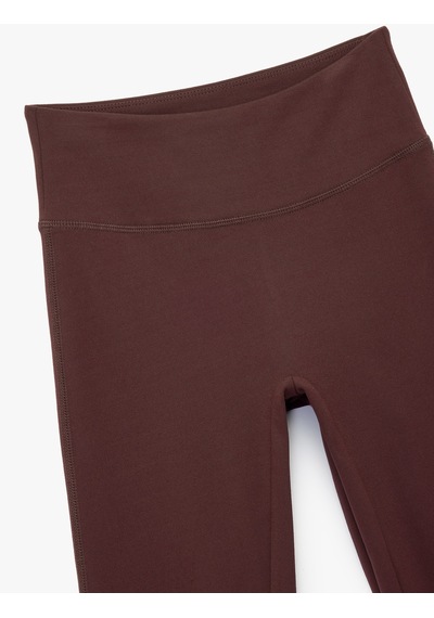 Koton Yüksek Bel Slim Fit İspanyol Paça Spor Tayt Bordo 7wak40022nk