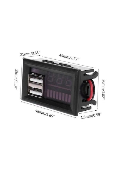 Akü Kapasite Göstergesi Voltmetreli Ve Usb Çıkışlı-4501