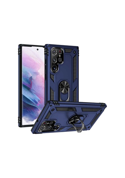 Samsung Uyumlu Galaxy S22 Ultra Kılıf Zore Vega Kapak Mavi