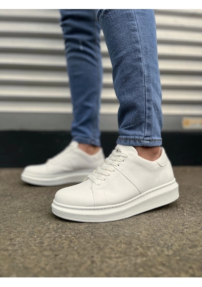Jy151 Boost Bağcıklı Cilt Erkek Günlük Sneaker Ayakkabı Cbt - Beyaz Beyaz