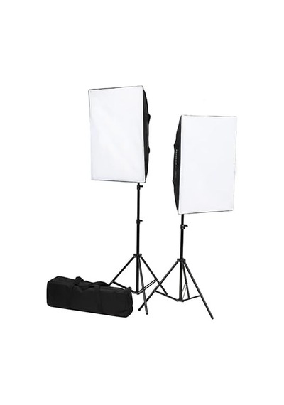 Tr 50x70cm Softbox Ikili Sürekli Işık Seti 50x70 Softbox Çiftli Strobist Set Taşıma Çantalı