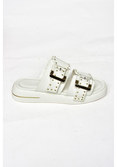 Fox Shoes S518106509 Beyaz Kadın Terlik Beyaz