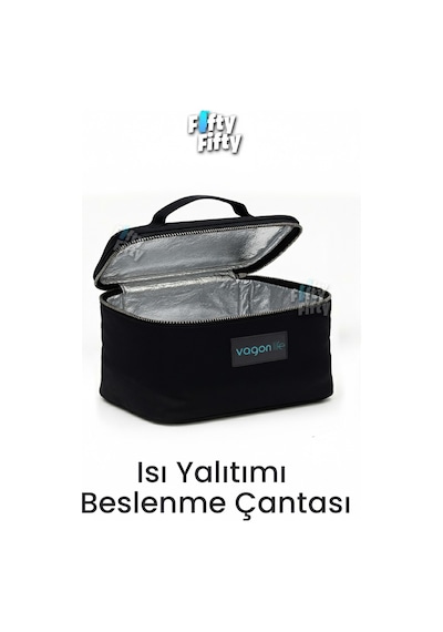 Isı Yalıtımlı Termal Yemek Beslenme Çantası Mama Taşıma Termos Çanta Sıcak Ve Soğuk Cepli -ffvgnb1062 Antrasit
