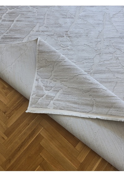 Elvey Home London Krem Bej Dekoratif Bambu Akrilik Yumuşak Modern Özel Ölçü Koridor Oturma Çocuk Odası Halısı 002-krem/bej
