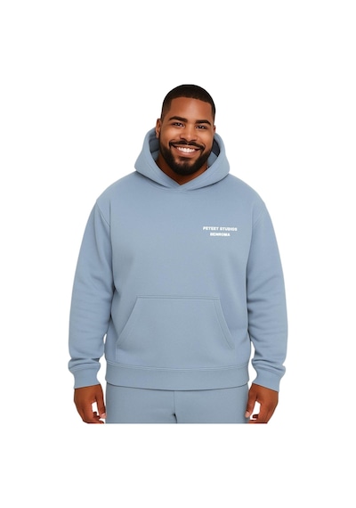 Benroma Peteet Studıos Baskılı Büyük Beden Unisex Sweatshırt Bebe Mavisi